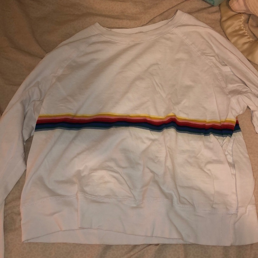 BRANDY WHITE W RAINBOW CREWNECK